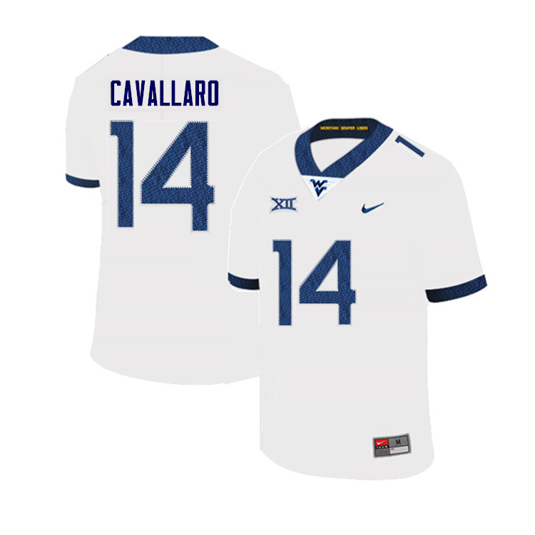 Men #14 Matt Cavallaro West Virginia Mountaineers College Football Jerseys Sale-White - Click Image to Close